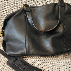Madewell black leather Kensington large satchel bag purse